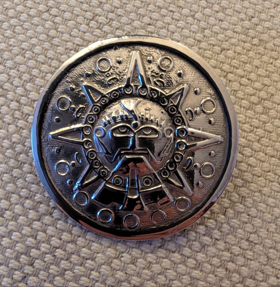 Taxco Sterling Silver Sun Pendant / Brooch